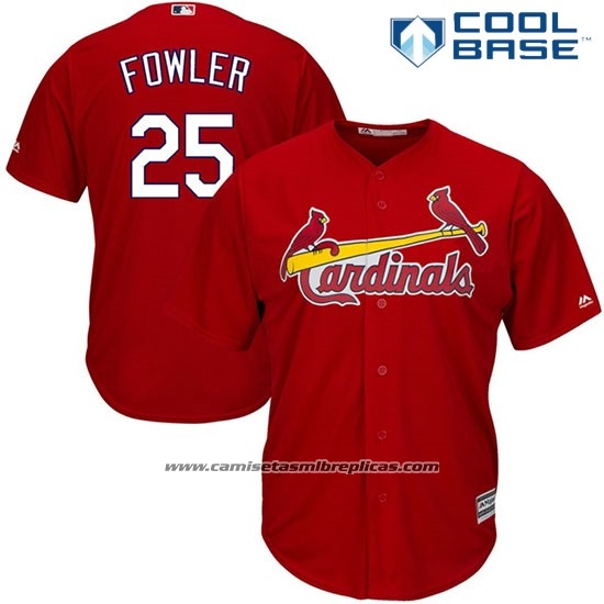 Camiseta Beisbol Hombre St. Louis Cardinals 25 Dexter Fowler Rojo 2017 Cool Base